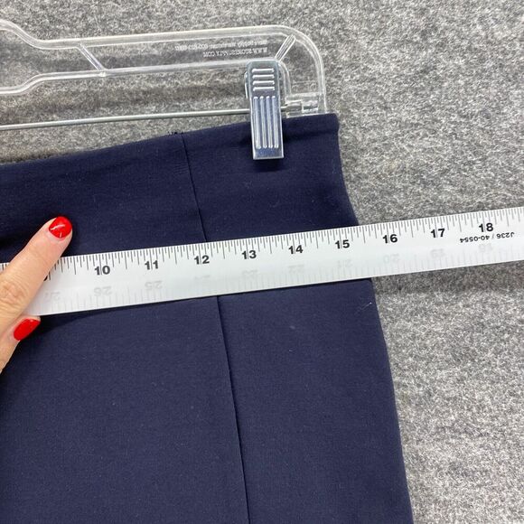 Ann Taylor Skirt Women 2 Blue Midi Straight Zipper Mid Rise Rayon Casual Solid - Picture 5 of 9
